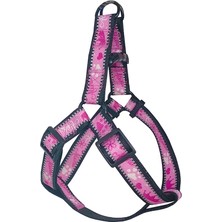 Markapet Köpek Göğüs Tasma Seti Reflektörlü Taç Desenli 120 Cm-50 Cm-70 cm Pembe