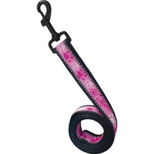 Markapet Köpek Göğüs Tasma Seti Reflektörlü Taç Desenli 120 Cm-50 Cm-70 cm Pembe
