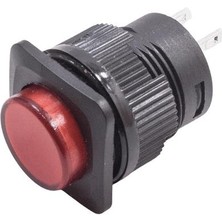 Motorobit RL16-504B 16MM Plastik 2 Pin Yaylı Buton Kırmızı