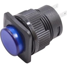 Motorobit RL16-504A 16MM Plastik 2 Pin Kalıcı Buton Mavi