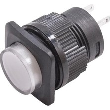 Motorobit RL16-504B 16MM Plastik 2 Pin Yaylı Buton Beyaz