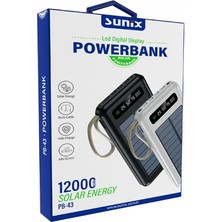 Sunix Pb-43 12000 Mah Güneş Enerjili Powerbank