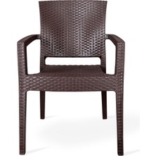 Bahex Violet Rattan Desenli 4 Kişilik 90X150 Camlı Bahçe Takımı