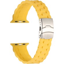 Dlrcase Apple Watch 6 44 mm Kordon Mat Silikon Ayarlanabilir Krd 72 Sarı