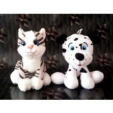 Şeker Adası Sevimli 2'li Kedi ve Dalmaçyalı Köpek 15 cm / Uyku ve Oyun Arkadaşı Oyuncak