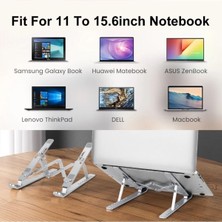 Teknomila 7 Level Katlanır Alüminyum Notebook, Macbook, Tablet & Laptop Bilgisayar Standı Katlanır Çelik