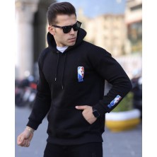 Amor Man Özel Tasarim Kapüşonlu Dijital Baskili Tam Kişlik  Pamuk 3iplik Oversize Erkek Sweatshirt