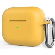 Dlrcase Apple Airpods Pro 2 Kılıf Mat Kancalı Silikon SF17 Sarı