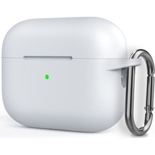 Dlrcase Apple Airpods Pro 2 Kılıf Mat Kancalı Silikon SF17 Beyaz