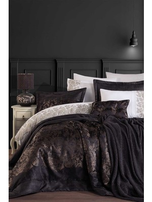 Elart Çeyiz Paketi 11 Parça (Yatak Örtüsü+Nevresim Takımı+Battaniye) Alisha Antrasit