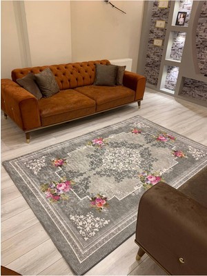 Miray Tekstil Modern Desen Lastikli Halı Örtüsü