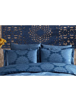 Finezza Tiara Bambu Jakar Kumaş Indigo Ikili Oksford 60X80CM Yastık Kılıfı -1303