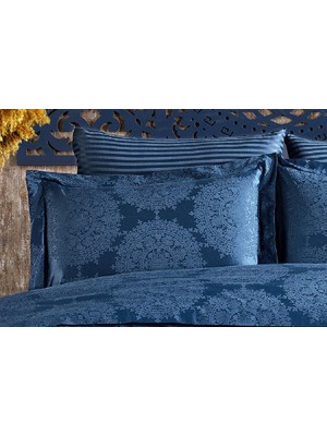 Finezza Tiara Bambu Jakar Kumaş Indigo Ikili Oksford 60X80CM Yastık Kılıfı -1303