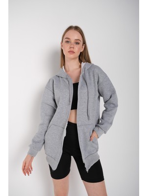 Trendseninle Kadın Fermuarlı Hırka Sweat
