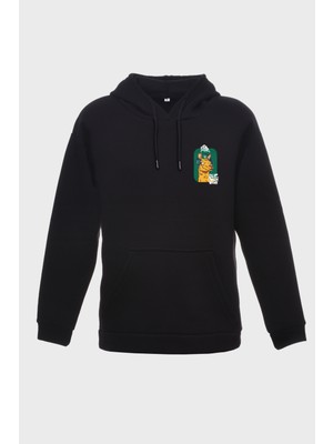 Sergül Camel  Minimal Baskili Kapüşonlu Üç Iplik Sweatshirt Oversize Hoodie