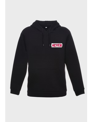 Sergül Nyc Sirt Baskili Kapüşonlu Üç Iplik Sweatshirt Oversize Hoodie