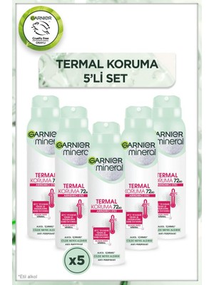Garnier Mineral Termal Koruma Sprey Deodorant Seti 5'li Alkol İçermeyen Hassas Ciltler İçin