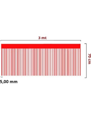 Metalize Parlak Saçaklı Masa Eteği 70cm x 3mt - Kırmızı