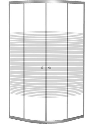 Sanica Magna Oval Çizgi Desenli 4 mm Duşakabin 100 x 100 cm