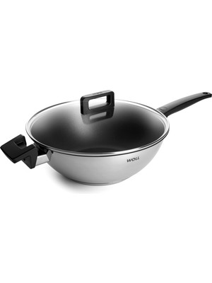 Woll Concept 30 cm Kapaklı Çelik Wok Tava