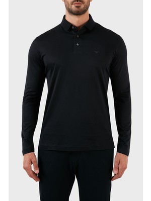 Emporio Armani Pamuklu Slim Fit Uzun Kollu Düğmeli Polo T Shirt Erkek Polo T Shirt 8N1F97 1juvz 0920