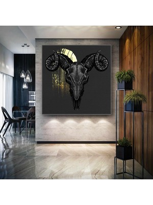 SML Tablo Gold Detaylı Koç Kanvas Tablo