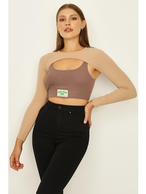 Select Moda Kadın Ikili Cutout Örme Body