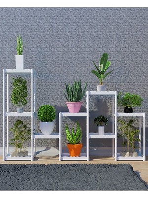 Armarks 10 Raflı Saksılık, Kış Bahçesi, Dekoratif Plastik Çiçeklik, Çiçek Saksı Standı