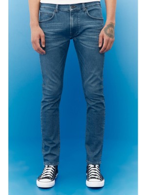 Lee Erkek Luke Slim Tapered Fit Normal Bel Esnek Jean Kot Pantolon