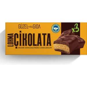 Güzel Ada Gıda Lokma Çikolata Fındık Ezmeli Vegan Bar 35 gr Organik Glutensiz