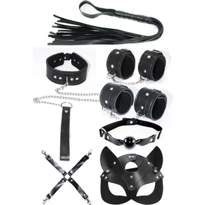 700325-1 - Vonda Wear | 7 Li Harness  Kelepçe Kırbaç Tasma Aksesuar Seti