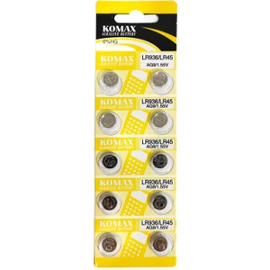 Pil Düğme Ag9 LR936 1.5V (10 Adet) Komax LR45