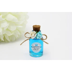Gönül İşlerim Mantar Tıpalı Şişe Kolonya (25 Cc)-Mavi (Bebek,söz,nişan,nikah,kına,doğumgünü,mevlüt)