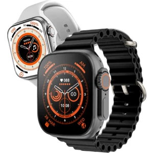 Gs8 Watch 8 Ultra Akıllı Saat Siyah ve Beyaz Renk Kordon