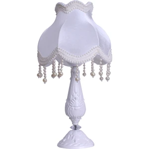 Beyaz Melek Kadife Kaplı Dekoratif Abajur