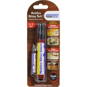 Siyah Mobilya Rötuş Seti Çizik Çatlak Kapatıcı Ahşap Dolgu Kalemi