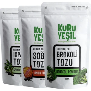 Brokoli Tozu - Soğan Tozu - Ispanak Tozu - Dried Vegetables Powders - Kuru Sebze Paketi - 300 gr