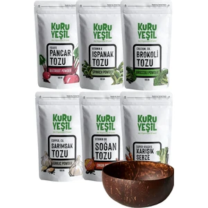 Kuru Yeşil Mega Sebze Paketi + Jumbo Hindistan Cevizi Kasesi