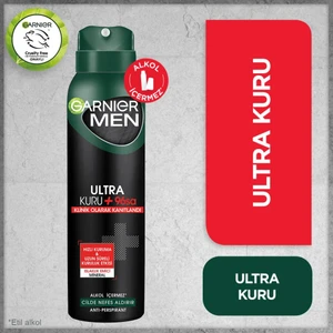 Garnier Men Erkek Sprey Deodorant Kokusuz Ultra Kuru 96 Saat Etkili Alkol İçermez 150 ml