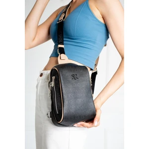 Impolo Lilyan Siyah Kum Kadın Bel ve Çapraz Çanta 25X16 Ebatında