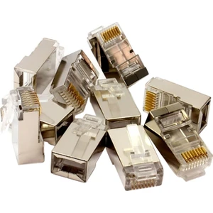Ata Elektronik Metalik - 10 Adet - Cat6 Cat5 Konnektör Metal Konnektör Connektör Jak Jacksoket
