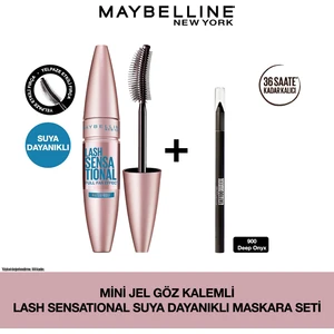 Maybelline New York Mini Jel Göz Kalemli  Lash Sensational Suya Dayanıklı Maskara Seti