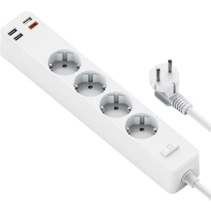 PD20W U01EU Power Strip 4lü Priz 3 USB 1 Type-C Pd 20W Hızlı Şarj 160 cm Akım Korumalı