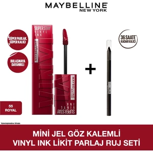 Maybelline Mini Jel Göz Kalemli Vinyl Ink Likit Parlak Ruj Seti - 55 Royal
