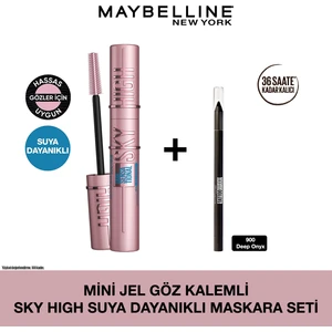 Maybelline New York Mini Jel Göz Kalemli Lash Sensational Sky High Suya Dayanıklı Maskara Seti