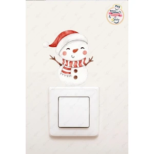 Yeni Yıl Sevimli Kardan Adam Priz Sticker - Yılbaşı Stickerı