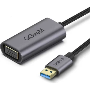 Qgeem QG-UA07 USB 3.0 To VGA Dönüştürücü 1080P Full Hd Görüntü Aktarım Kablosu Tak & Çalıştır