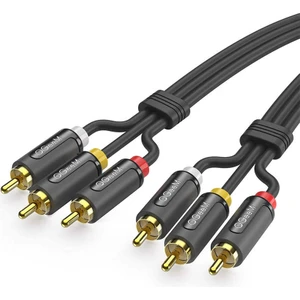 Qgeem QG-AU13 Üçlü Rca Audio Kablo 305 cm / 3 x Rca Erkek (Analog) Ses Kablosu Hi-Fi - Male To Male