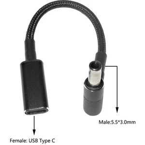 Dişi Type C - Erkek 5.5X3MM Jack Dönüştürücü Kablo Tip-C To 5530