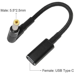 Dişi Type C - Erkek 5.5x2.5mm Jack Dönüştürücü Kablo Tip-C To 5525